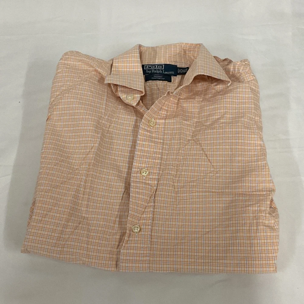Ralph Lauren Men's Casual Orange Plaid Shirt